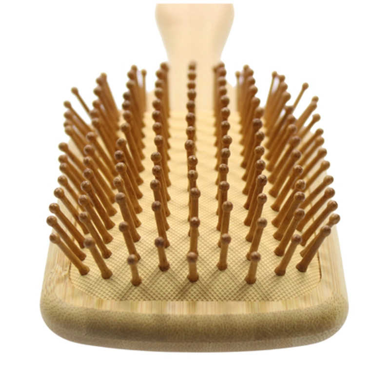 Amazon Hot-Sale-Massage-Hair-Brush-Men Private Label Square Wooden Bamboo Paddle Brush