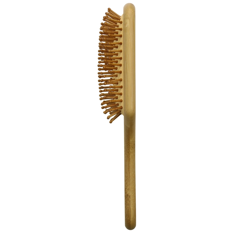 Amazon Hot-Sale-Massage-Hair-Brush-Men Private Label Square Wooden Bamboo Paddle Brush