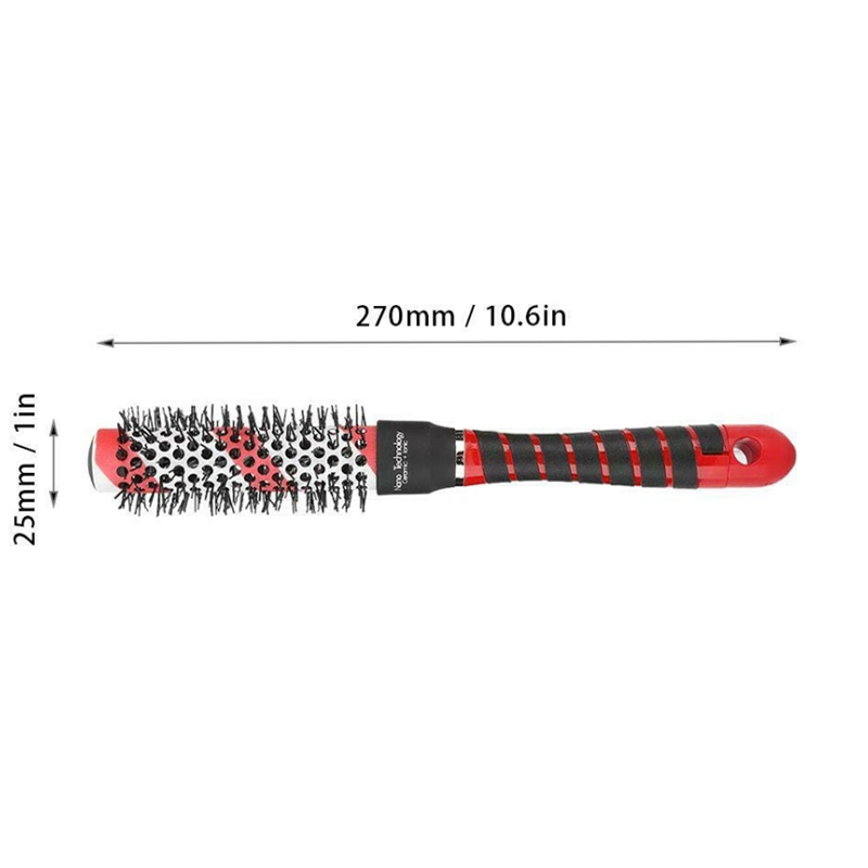 Round Hair Brush Ceramic High Temperature Resistance Nylon Material Bristle Hair Style Brush