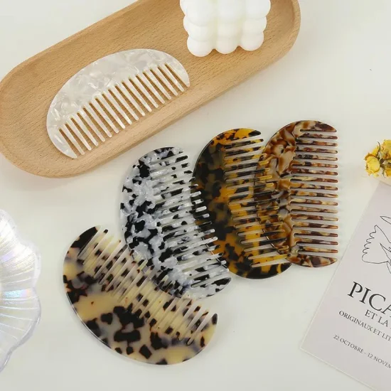 Pettine antistatico in foglio di acido acetico alla moda Corea del Sud Ins Strumento per capelli carino Pettine a denti larghi personalizzato in marmo leopardo